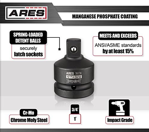 ARES 70174-1 inç F ila 3/4 inç M Darbe Soketi Adaptörü-Krom Molibden Çelik Konstrüksiyon ANSI Standartlarını Aşar
