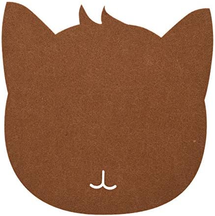 Mouse Pad Kedi, Kedi Şekli Anti-Statik Keçeler Masa Mouse Pad Ofis Toz Geçirmez Masa Pedleri (Koyu Gri)