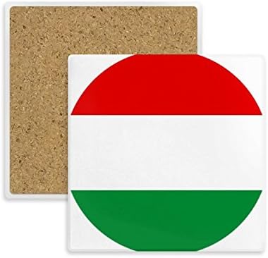 Macaristan Ulusal Bayrak Avrupa Ülke Sembolü Kare Coaster Kupası Kupa Tutucu Emici Taş İçecekler için 2 adet Hediye
