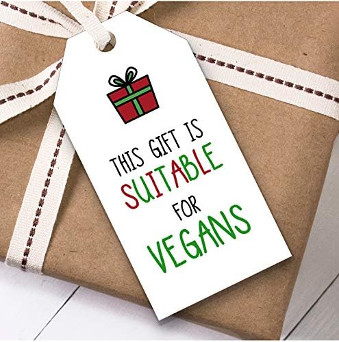 Veganlar için uygun komik Noel Hediyesi Etiketleri (Mevcut İyilik Etiketleri)