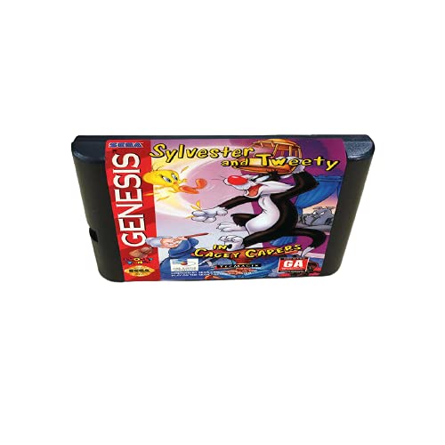 Adı Sylvester ve Tweety çin'de Cagey Kapari-16 bit MD Oyunları Kartuşu MegaDrive Genesis Konsolu (Japonya Durumda)