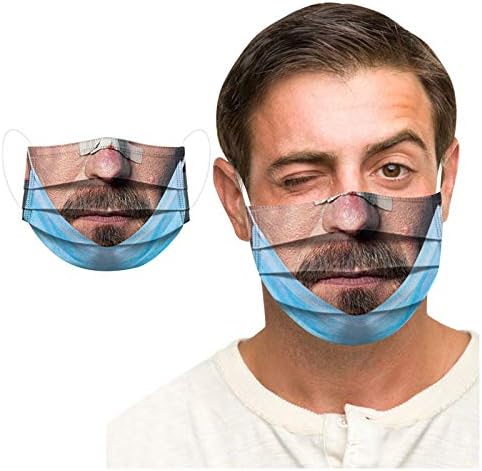 Kangma 10 ADET Yetişkinler Komik Face_Masks, Yeni Maskesiz Aşağı Çekti Prank Tek Kullanımlık Ağız Kaplama Yüz Maskeleri