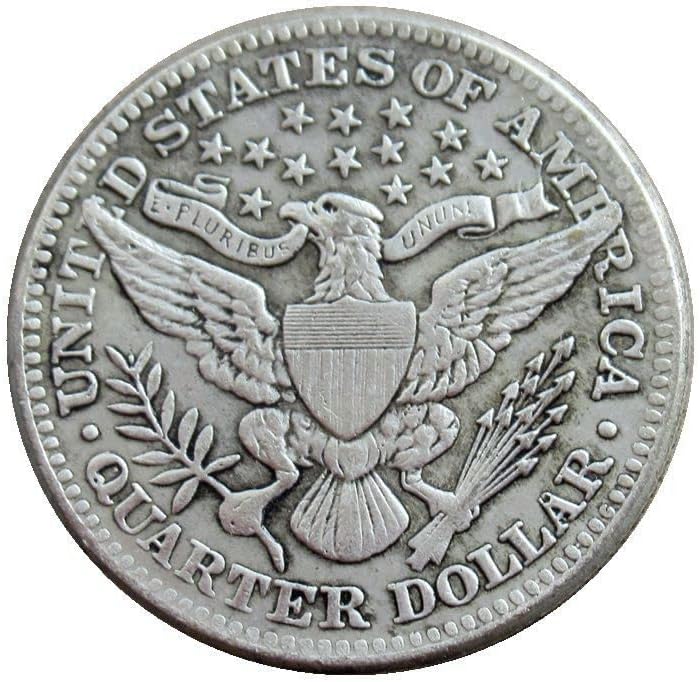 Amerikan Çeyrek Berber 1892 Gümüş Kaplama Çoğaltma hatıra parası