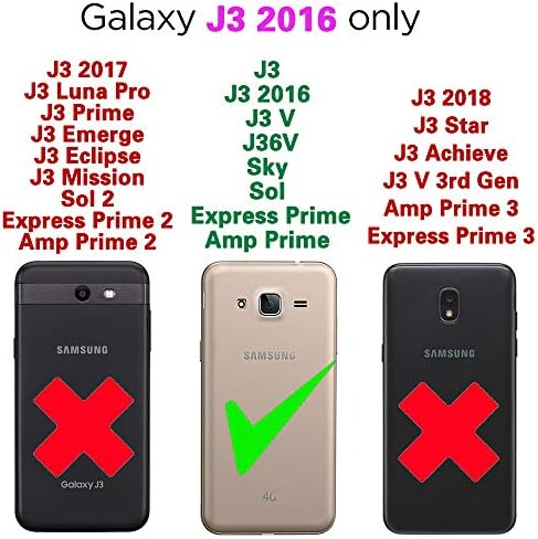 Samsung Galaxy J3 ile Uyumlu Asuwish /J 3 V / J36V / Gökyüzü / Amp Başbakan Cüzdan Kılıf Temperli Cam Ekran Koruyucu