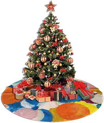 LVeShop Ernst Wilhelm NAY Irisches Gedicht Noel Ağacı Etek Lüks Yuvarlak Kapalı dış mekan matı Rustik Noel Ağacı Tatil