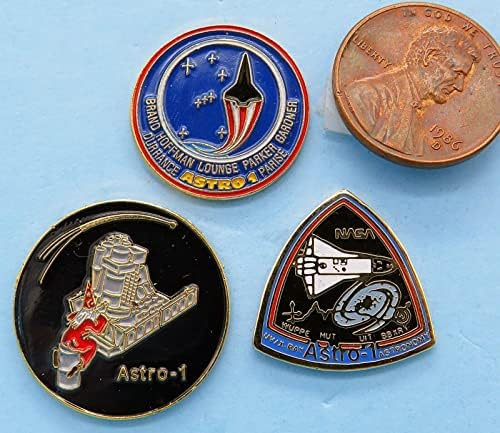 NASA yintage Pin Trio Uzay Mekiği STS-35 ve Astro-1
