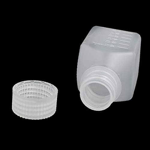 X-DREE 40mm x 40mm x 90mm 60 ml HDPE Plastik Dikdörtgen Küçük Ağız Şişe Beyaz (40mm x 40mm x 90mm 60 ml HDPE plastica