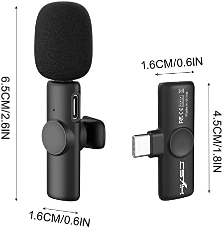 YIISU 59ugHx 2 4Ghz Kablosuz Yaka Mikrofonu Yaka Mikrofon Ses Video Kayıt Mini Mikrofon / Tip-C