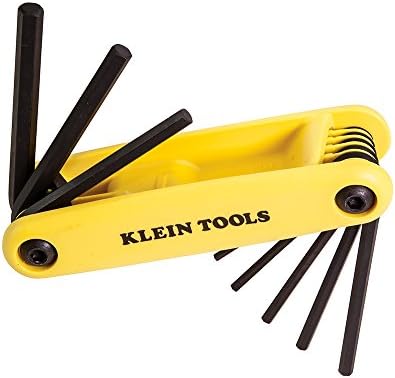 Klein Tools 70574 Grip-It Altıgen Anahtar Seti, 9 Tuşlu, 4-1/2 inç Tutamak, SAE Boyutları