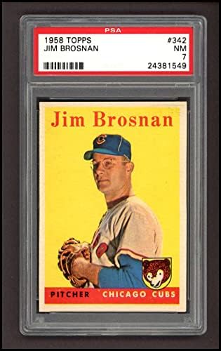 1958 Topps 342 Jim Brosnan Chicago Cubs (Beyzbol Kartı) PSA PSA 7.00 Cubs