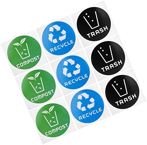 Çöp tenekesi Etiket Kompost Etiket Kompost Sticker Çıkartma Çöp Etiket Yuvarlak Geri Dönüşüm Çöp Çöp Etiket 60 adet/takım