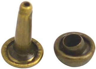 Wuuycoky Bronz Çift Kap Mantar Perçin Metal Çiviler Kap 6mm ve Sonrası 8mm 100 Takım Paketi