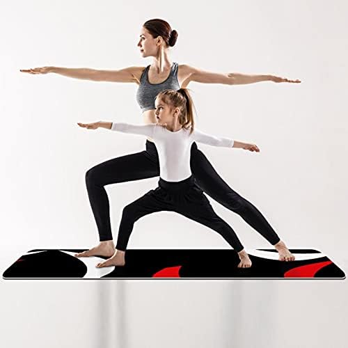 Siebzeh Kırmızı Beyaz Soyut Siyah Arka Plan Premium Kalın Yoga Matı Her Türlü Egzersiz Yoga ve Pilates için Çevre