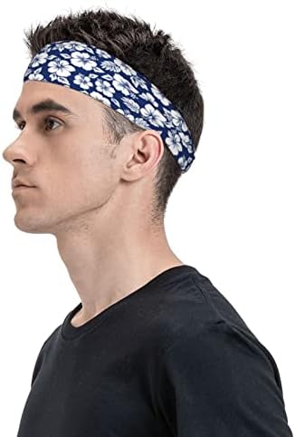 Unisex Egzersiz Bilekliği Mavi Lacivert Ebegümeci Desen Çok Fonksiyonlu Spor Ter Bantlari erkek Performans Kafa Bandı