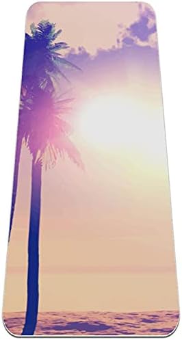 Siebzeh Yaz Retro Palmiye Ağaçları Premium Kalın Yoga Mat Çevre Dostu Kauçuk Sağlık ve Fitness Kaymaz Mat Her Türlü