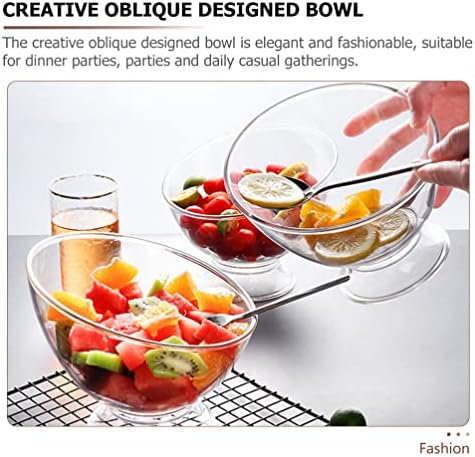Hemoton Şeffaf Plastik Servis kaseleri Açılı: Japon Tarzı salata kasesi Karıştırma bardakları meyve şekeri Çorba Aperatif