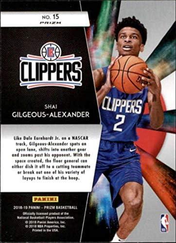 2018-19 Panini Prizm Birinci Sınıf Fenomları Prizler Gümüş 15 Shai Gilgeous-Alexander Los Angeles Clippers NBA Basketbol