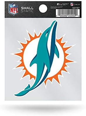Rico Industries NFL Miami Dolphins Küçük Statik Yapışkan Çıkartma