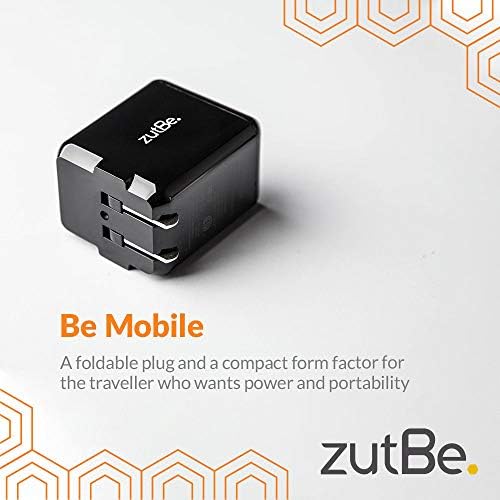 zutBe Çift Bağlantı Noktalı USB-A Katlanabilir 30W, 2.4 A Hızlı Katlanabilir Fiş, 1 Hızlı Şarj QC 3.0 Duvar Şarj Cihazı