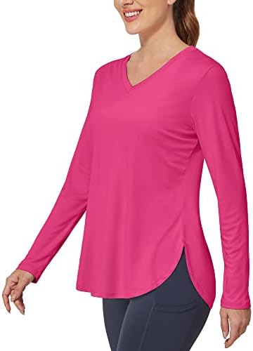G4Free UPF 50 + güneş gömleği Kadınlar için Uzun Kollu Egzersiz Üstleri SPF UV Koruma Gömlek Yürüyüş Atletik Koşu