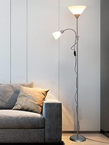 YFQHDD Çift far Okuma Dikey Oturma Odası Zemin Masa lambası Yatak Odası LED Uzaktan Kumanda İskandinav Zemin lambası