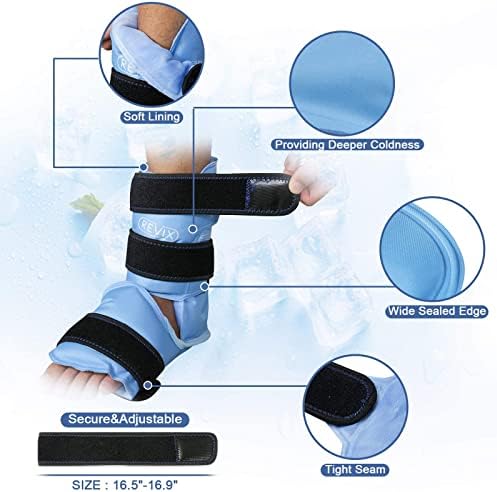 REVIX Ayak Bileği Buz Paketi Wrap Yaralanmalar için Yeniden Kullanılabilir Buz Paketi Boyun ve Omuzlar için Üst Sırt