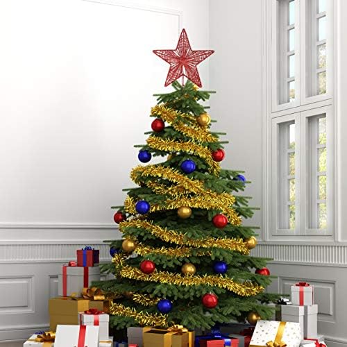 Didiseaon Noel Ağacı Toppers Noel Ağacı Topper Glitter Demir Sanat Noel Yıldız Ağacı Topper Noel Ağacı Süsleri için,