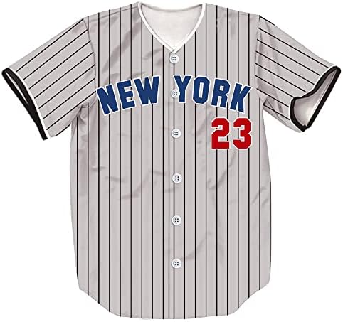 TIFIYA New York 99 Çizgili Baskılı Beyzbol Forması NY Beyzbol Takımı Gömlek Erkekler / Kadınlar / Genç