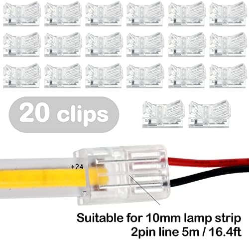 COB LED Şerit Tel Konektörüne 20 Adet Su Geçirmez LED Adaptör Konnektörleri Şeffaf Lehimsiz LED ışık Şeridi Şerit
