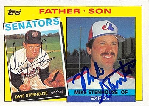 Dave Stenhouse ve Mike Stenhouse imzalı beyzbol kartı 1985 Topps 141 (Baba Oğul Expos Senatörleri) - Beyzbol Slabbed