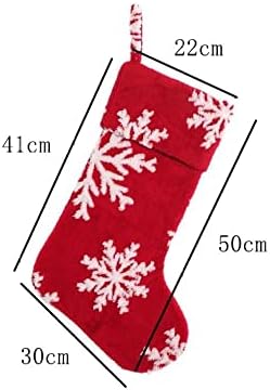 BHXINGMU Noel Ağacı Etek Seti-48 inç Kırmızı Yumuşak Pamuklu Jakarlı Peluş Noel Ağacı Etek ve 22 inç Çoraplar, Ağaç