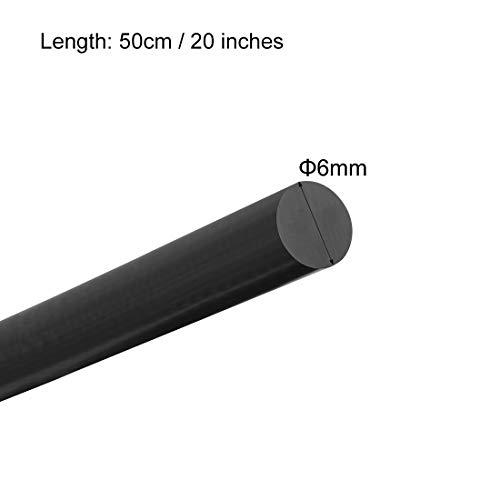 uxcell 2 adet Plastik Yuvarlak Çubuk 1/4 inç Dia 20 inç Uzunluk Siyah (POM) Polioksimetilen Çubuklar Mühendislik Plastik