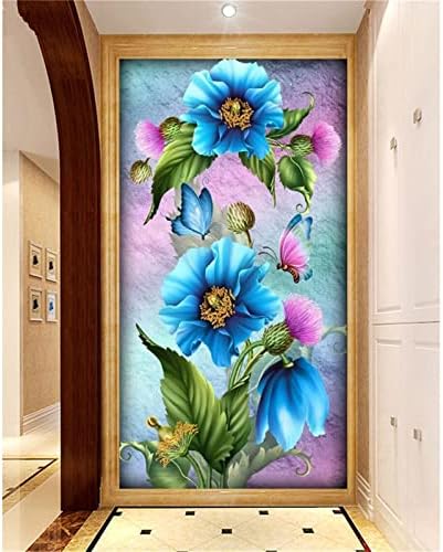 Numarası Kitleri tarafından büyük Elmas Boyama Mavi Çiçek, DIY 5D Elmas Noktalar Tam Kare Matkap Çapraz Dikiş Kristal