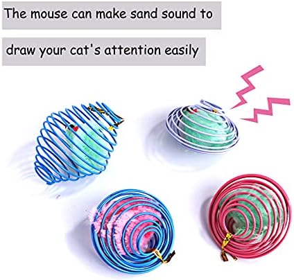 Kedi Bahar Topları, 3 Adet Gerilebilir Kedi Yaylar Oyuncaklar İnteraktif Kafesli Sıçan Haddeleme Kedi Topları Kedi
