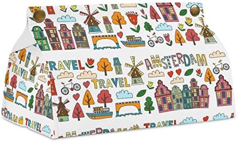 Seyahat Doku Kutusu Kapağı Dekoratif Peçete Tutucu Kağıt Kutusu Dağıtıcı Ev Ofis Araba için