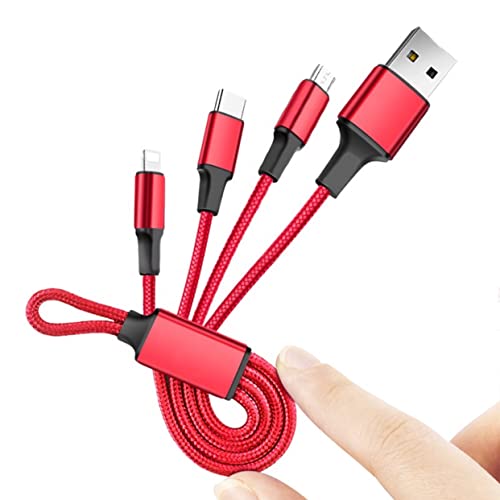 3'ü 1 Arada Çoklu Telefon Şarj Kablosu (0,6 FT) USB Tip C'li Kısa Şarj Kabloları, Eşzamanlı Şarj için Mikro USB, Taşınabilir