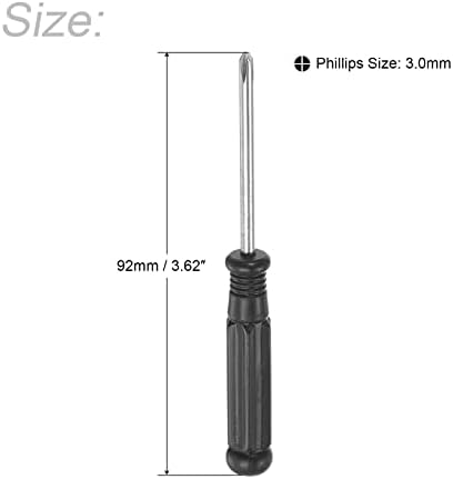 uxcell Mini Phillips Tornavida, 2.5 mm Çapraz Kafa siyah saplı fırça Küçük Ev Aletleri için, 10 Adet