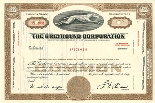 Greyhound Corporation-Numune Stok Sertifikası