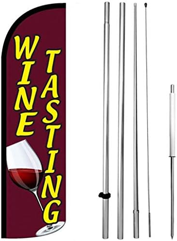 Şarap Tadımı Rüzgarsız Tüy Swooper Bayrak Afiş Işareti Kiti Bordo rq-h