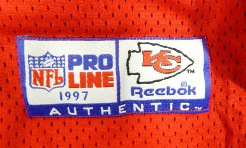 1997 Kansas City Chiefs 22 Oyunu Yayınlandı Kırmızı Forma 42 DP32095-İmzasız NFL Oyunu Kullanılmış Formalar