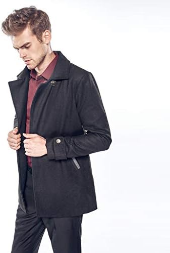 VEZAD Mağaza erkek Trençkot Uzun Yün Karışımı Slim Fit Ceket Palto Sıcak Rüzgarlık Ceket