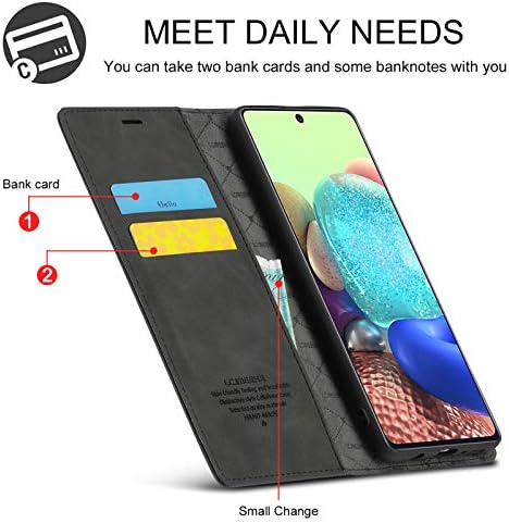 EYZUTAK samsung kılıfı Galaxy A51 4G, Vintage Klasik mat deri cüzdan Kılıf Flip Dizüstü Tarzı Kapak Manyetik Kapatma