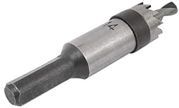 X-DREE Düz matkap delik 14mm Dia Demir Metal Kesme 5mm Büküm Delme Ucu HSS Delik Testere Aracı (Herramienta de sierra
