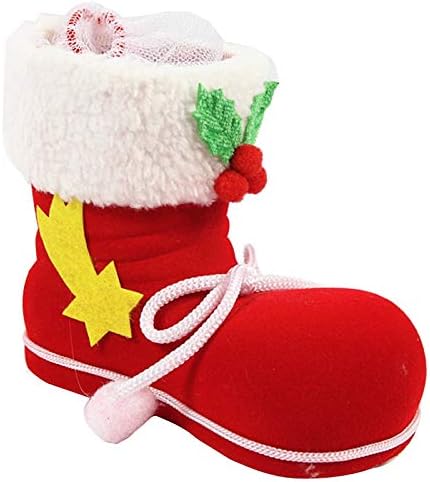 Uygun fiyatlı Santa Desen Noel Dekorasyon Akın Çorap Çizme Şeker Çantası, Boyut: 13cm x 10cm x 7cm.