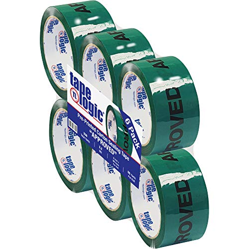 Üst Paket Besleme Bandı Logic ® Önceden Basılmış Karton Sızdırmazlık Bandı, Onaylı, 2,2 Mil, 2 x 55 yds. Siyah / Yeşil
