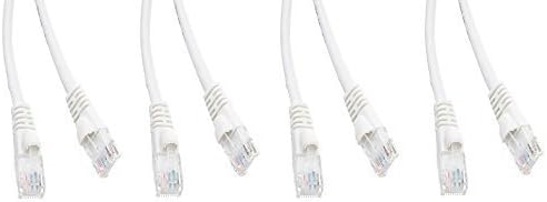 eDragon Cat5e Yüksek Hızlı Ethernet Yama Kablosu, (25 Fit/7,6 Metre), Budaksız/Kalıplı Çizme, Beyaz, (5'li Paket)