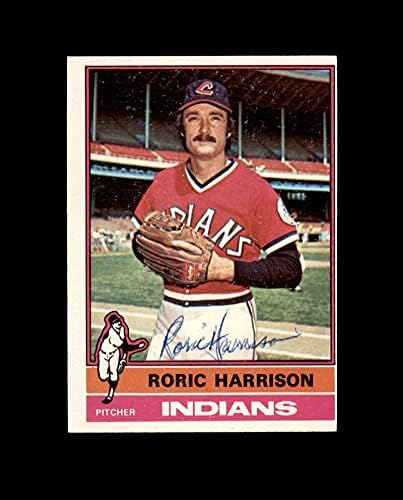 Roric Harrison Hand, 1976 Topps Cleveland Kızılderilileri İmzasını İmzaladı