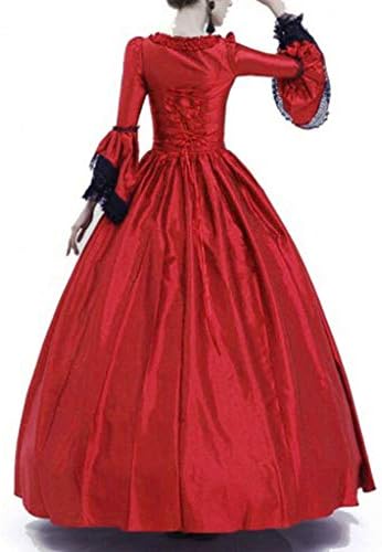 Kadın Victoria Kabarık Elbiseler Parlama Kollu Kare Boyun Cadılar Bayramı Cosplay Tiyatro Kostüm Lace Up Vintage Balo