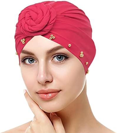 Bere şapka Kadınlar için Düğümlü Elastik Türban Headwrap Yumuşak Rahat Kanser Şapkalar Düz Renk Saç Kapakları Kasketleri