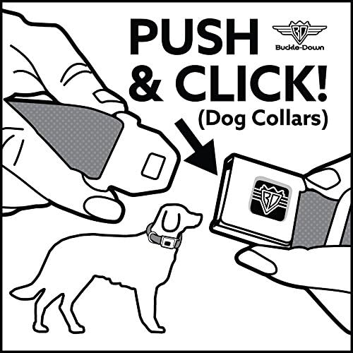 Tokalı Köpek Tasması Emniyet Kemeri Tokası Mopar Logosu Tekrarı Sıcak Pembe Siyah, Çok Renkli, 1,5 Geniş-16-23 Boyuna